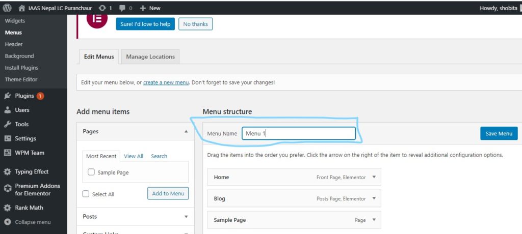 Create and Manage Menu Items