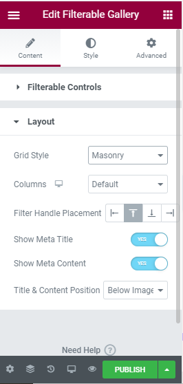 Filterable Gallery Widget – Documentation